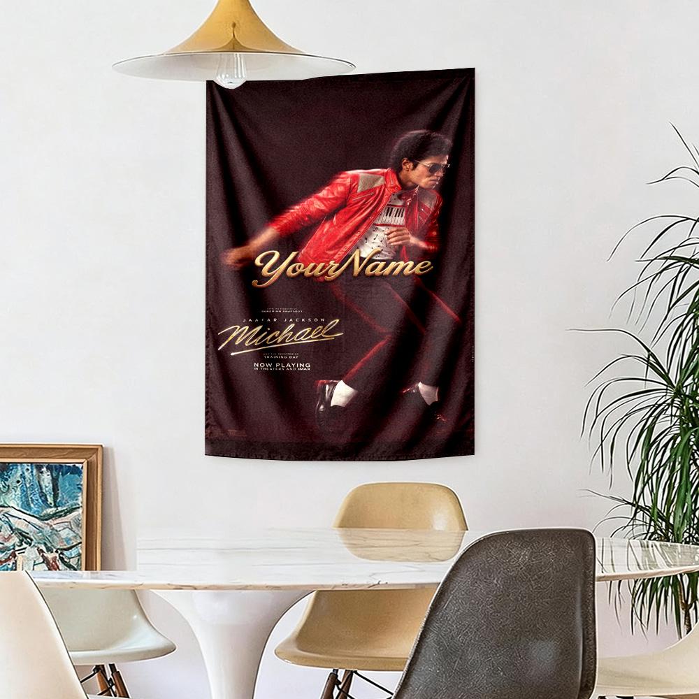 Michael Jackson Personalizzato Il Tuo Nome Decorazione Murale Arazzo Artistico Per Ricordo Animale Compleanno Festa Nuziale Sfondo Regalo di Famiglia