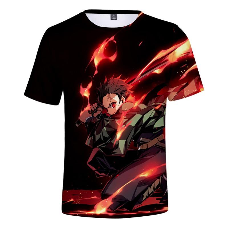 Children's Clothing 3D Digital Color Cartoon Anime Character Print Youth Casual Comfortable Short Sleeved T-shirt