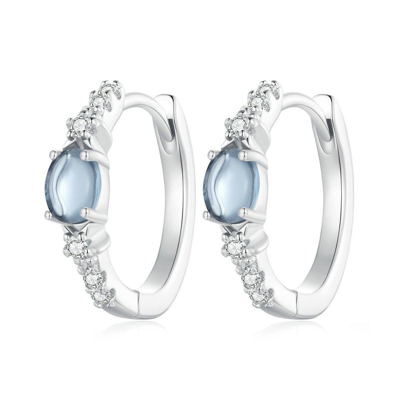 Barbie Design blue earrings, elegant and high-end original ins style love exquisite gift box S925 silver earrings for women ZJYES-YS-248