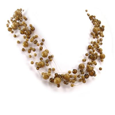 [R3338] - Halskette 'Brume' karamellbraun - Einheitsgröße