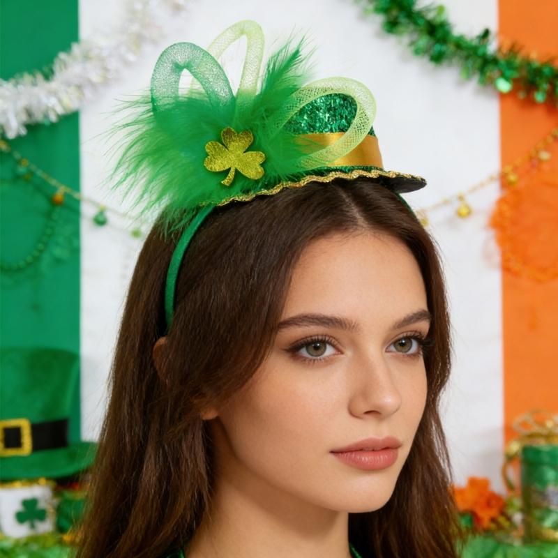 Festival Irish Themed Plastic Hair Band for Saint Patrick's Day Celebrations Comfortable Lightweight Headwear Accessory