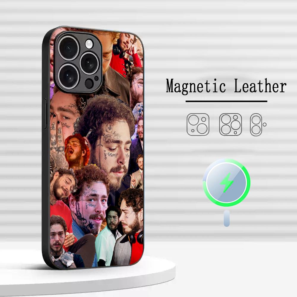 

Hip Hop Rapper Post Ma-olne Phone Case For iPhone 17 16 15 14 13 12 Plus Pro Max High-end Luxury Magsafe Sheepskin iPhone 16e
