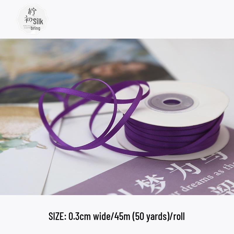 3mm Premium Double-Sided Satin Polyester Ribbon for Wedding Bows and Gift Packaging