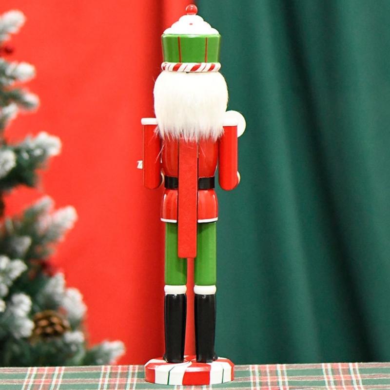 Classical Wood Candy Cookie Nutcrackers Soldier 38cm Holiday Decorative Figurine for Mantle Table Centerpieces Decors