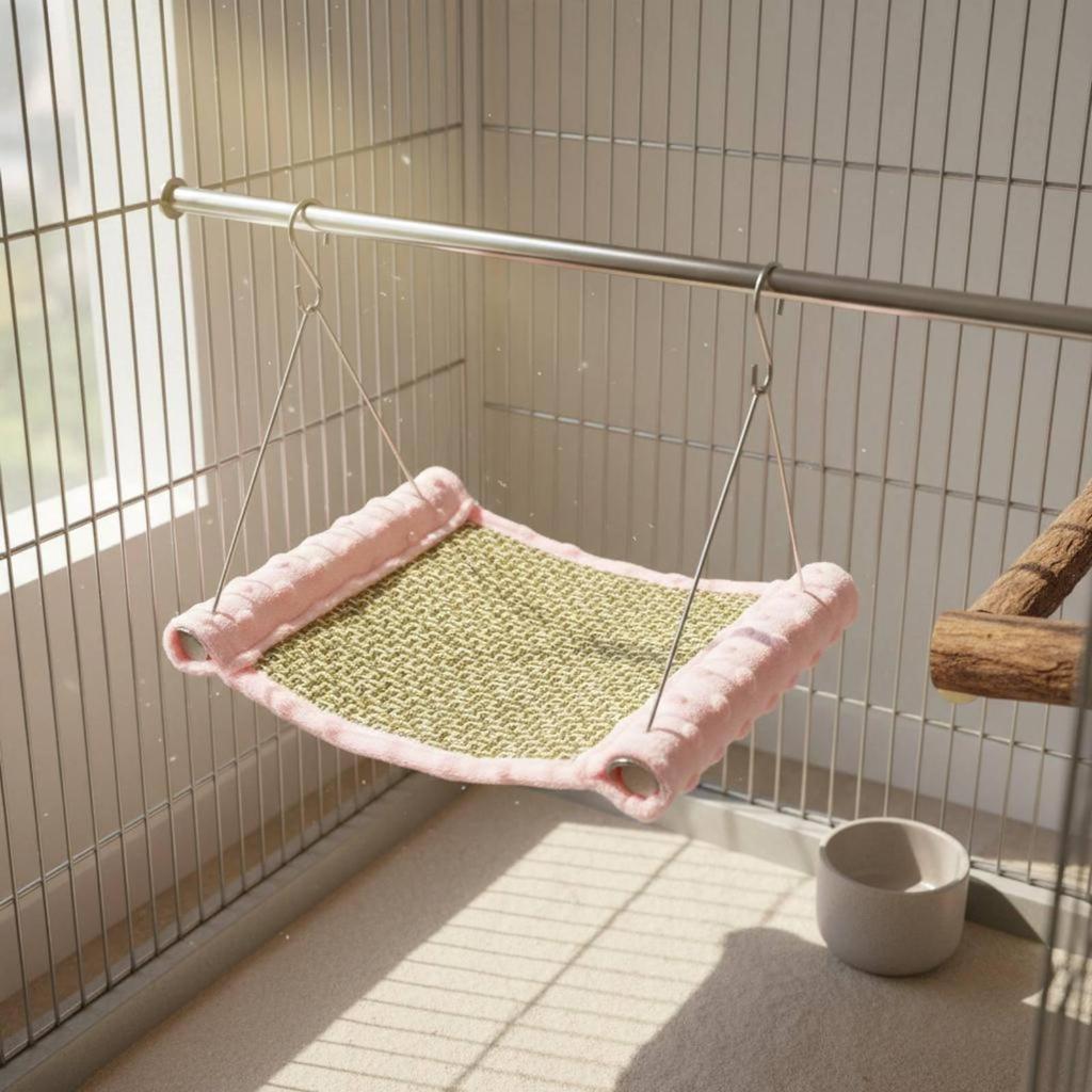 3xParrot Hammock Bed Easy To Dangling Avian Swing Soft Hanging Bird Nest for Parrots, Small