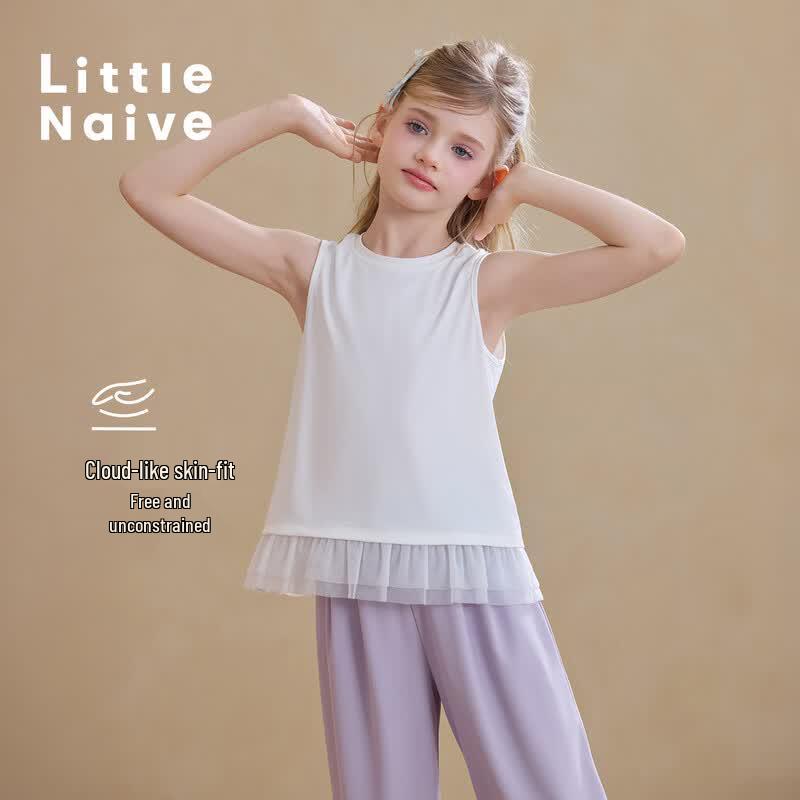 Little Naive Girls Mesh Lace Sleeveless Top 150