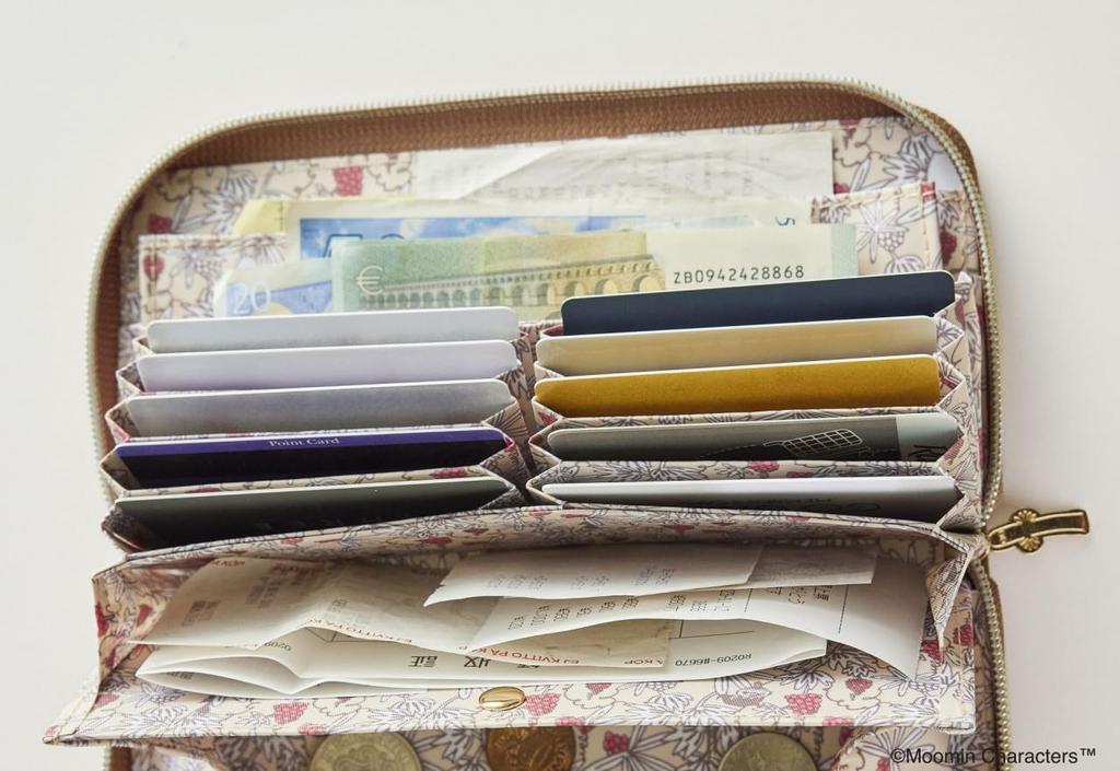 MOOMIN Large Capacity Bellows Long Wallet for Easy Viewing of Cards BOOK ROSE BROWN (Variety)