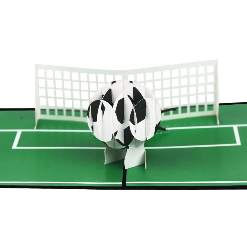 Football Soccer 3D Pop-Up Greeting Card for All Occasion Festival Holiday Paper Card Birthday Wedding New Year Postcards