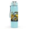 1PC Yellow Construction Excavator Print 750ml Color Plastic Sports Water Bottle Leakproof Flip Straw Lid Suitable for Sports Office Home Use