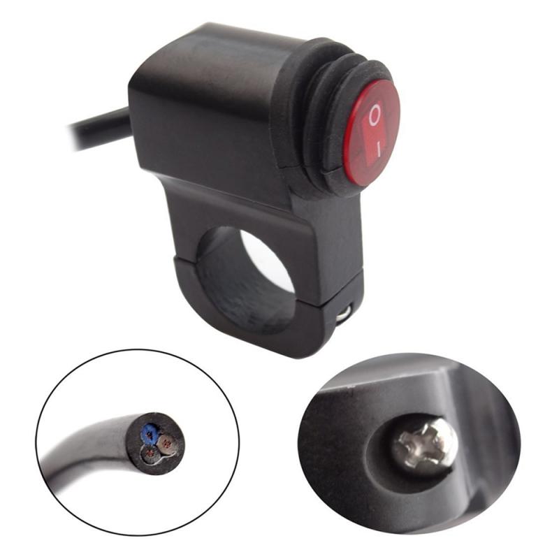 LMoDri Waterproof 12V Motorcycle 7/8" 22mm Handlebar Switches Motorbike Headlight Hazard Brake Fog Lights -OFF- Switch