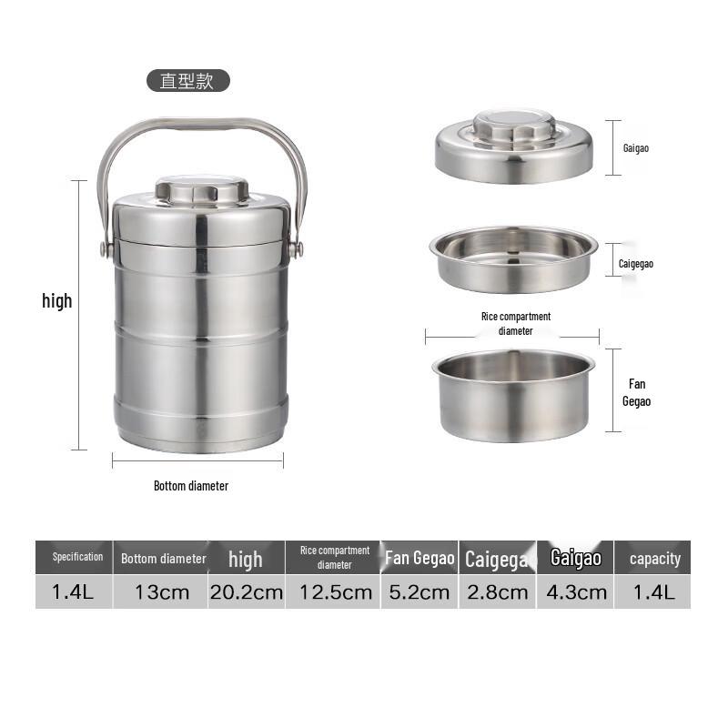 Naijiang 3-Layer Insulated Stainless Steel Lunch Box