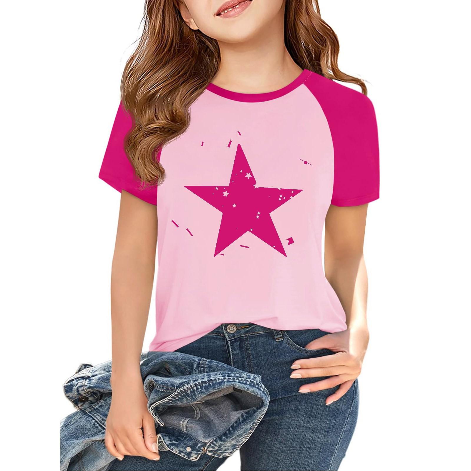 

Tops For Youth Kids Boy And Girls 2-10 Years Round Neck Short Sleeve Trendy Tops 160