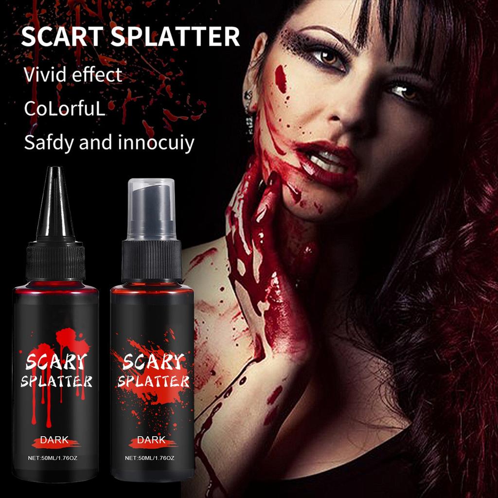 100ml Halloween Fake Blood Halloween Liquid Blood Drops Halloween Simulation Vampire Fake Blood Spray For Cosplay
