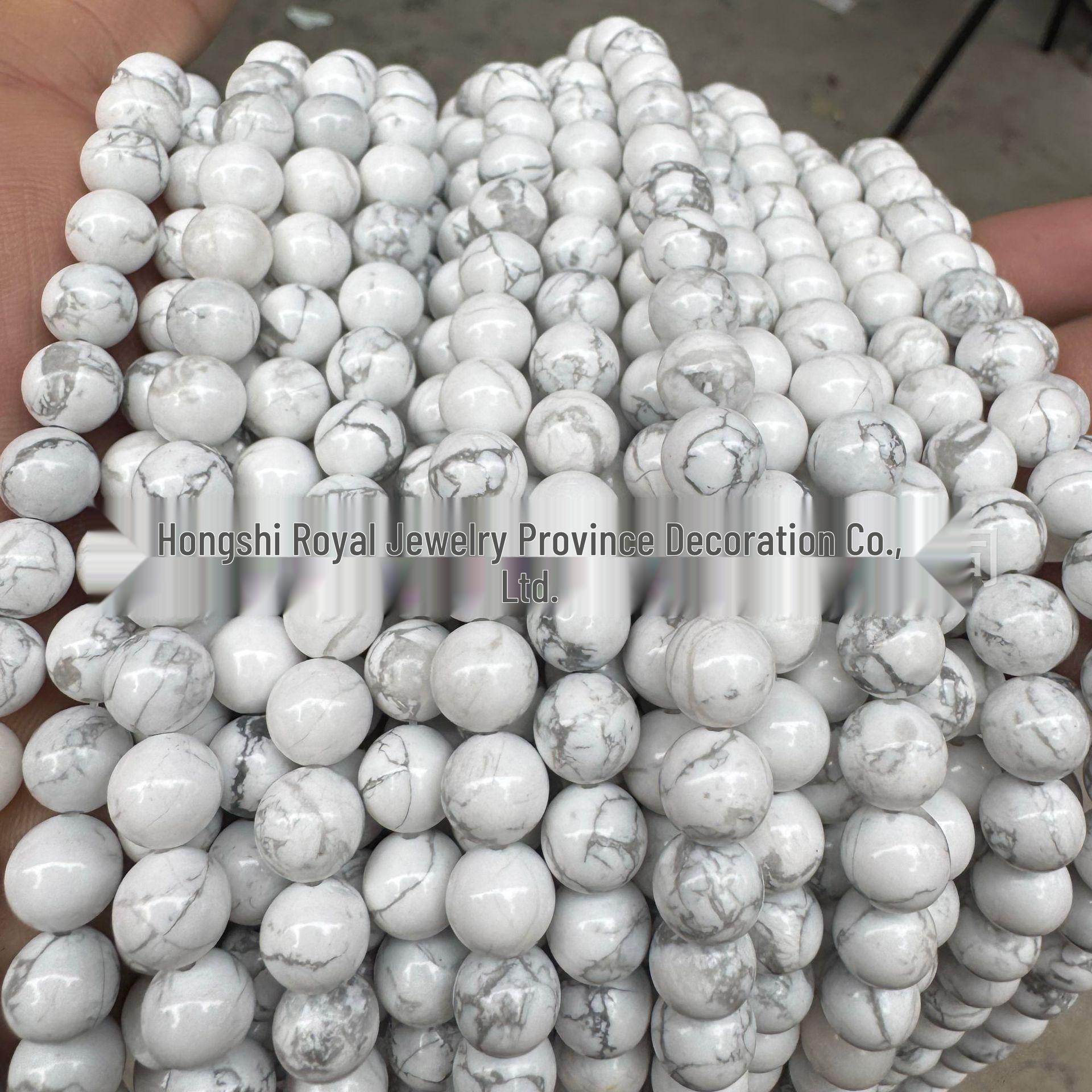 Natural White Veined Turquoise Round Beads for DIY Jewelry: Semi-Finished Strands for Bracelets and Necklaces 4mm (approx. 88 beads)
