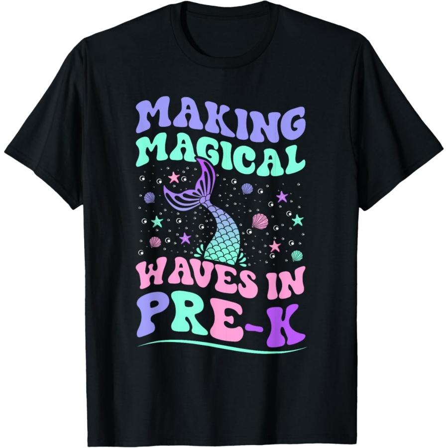 

Дошкольник возвращается в школу, создавая волшебные волны в футболке Pre-K XXXXXL чёрный