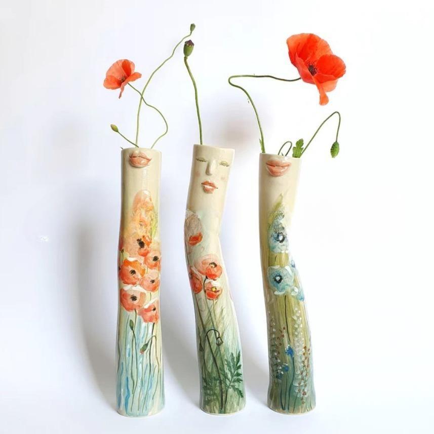 1 stk Vakker Elegant Damer Kroppsvase Tørket Blomsterbukett Vaser Kvinnekropp Kunsthåndverk Ornamenter Hjem Skrivebordsdekor Stue Hage