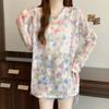 Summer Thin Dopamine Long-Sleeve Sun-Protective Chiffon Blouse Plus-Size Women's Loose Cover-Up Top