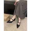 Retro Style Thick Heel Women Mary Jane Shoes Fashion Pointed Toe Ladies Lolita Shoes Comfort Office Pumps Footwear Women Loafers