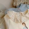 2024 Autumn Korean Style Girls' Rabbit Knit Cardigan & Sweater Set