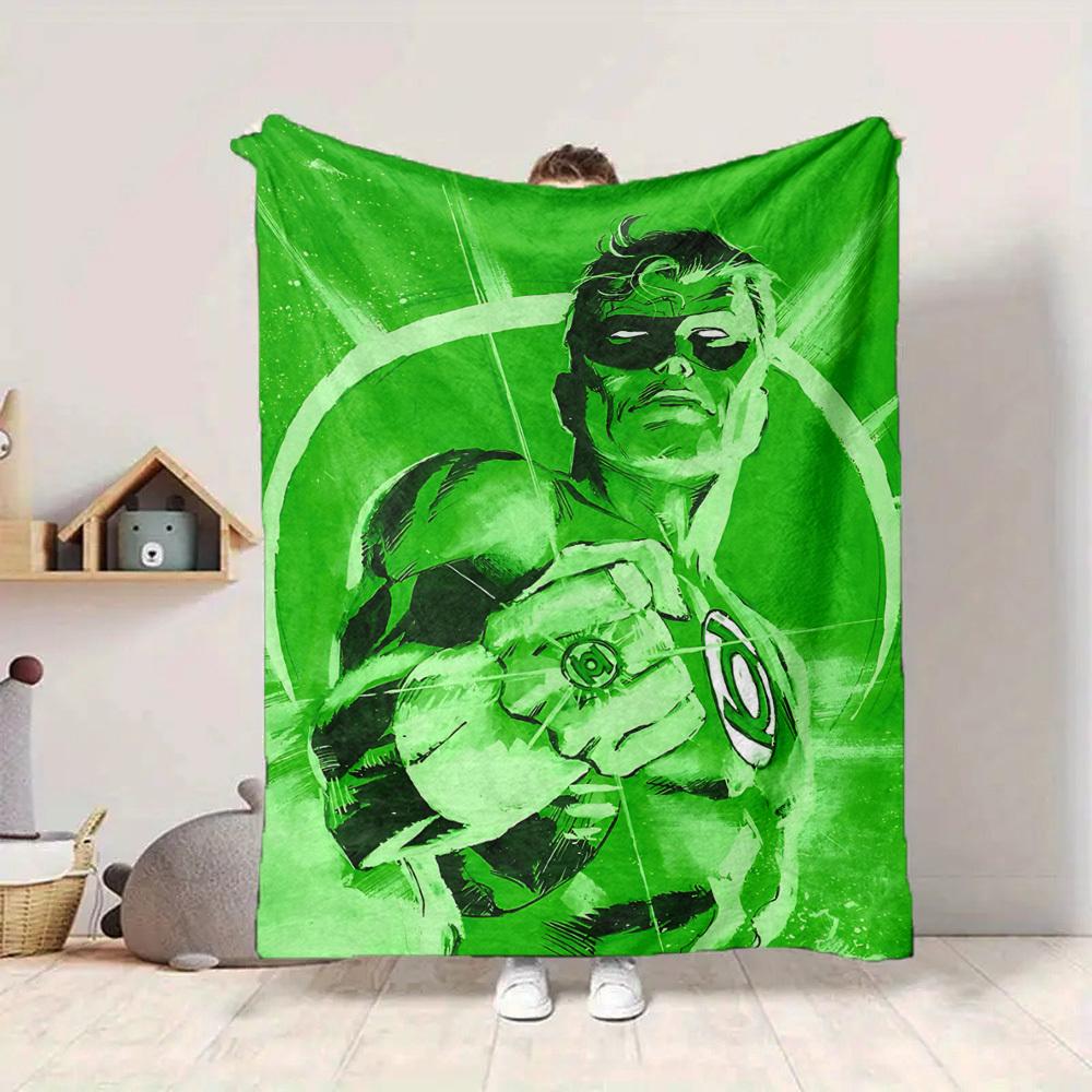 1 Stück Green Lantern Ring Flanell-Kuscheldecke Weich, Warm & Gemütlich für Sofa, Bett, Büro und Reisen Vielseitiges Ganzjahresgeschenk, Weihnachtsgeschenk