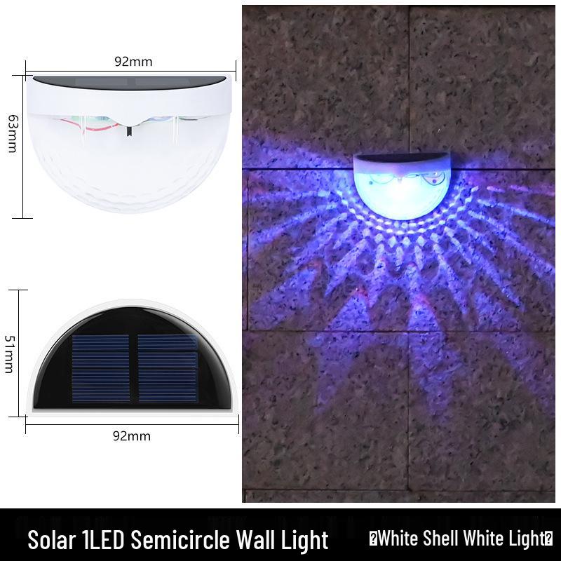 Solar Semicircular Outdoor Step & Wall Lights for Courtyard and Balcony Decor