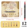 Premium  Direct Liquid Dual Tip Acrylic Marker 12 Colors Brush Soft&Fine Tip Marker Art Painting Pen For Rock Graffiti