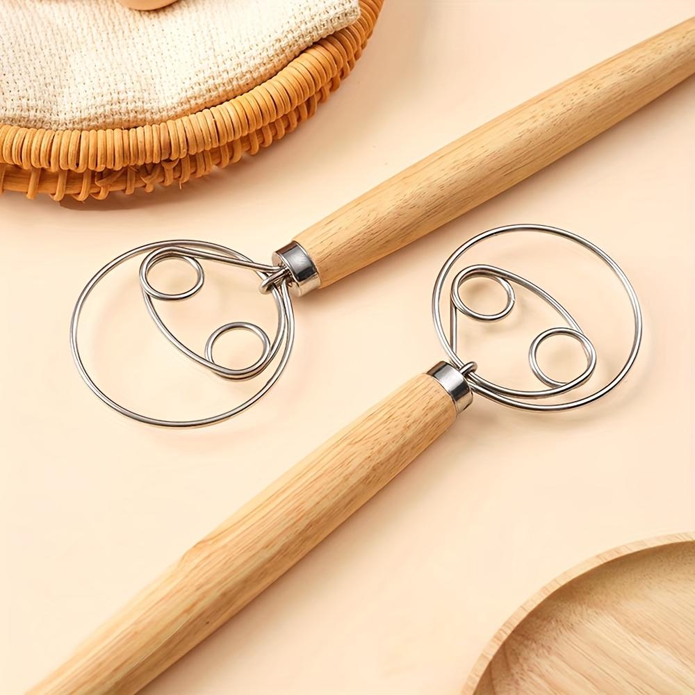 Large Hand Danish Dough Whisk Bread Mixer Stainless Steel Cake Pastry Dough Mixer Stick Egg Beater Kitchen Baking Blender Tools