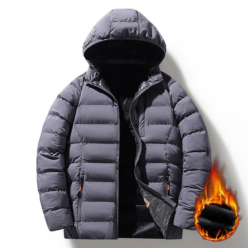 Padded-on Pánský sametový zimní kabát Slim-fit Sametová vycpaná bunda Teplá Vícebarevná péřová vycpaná bunda