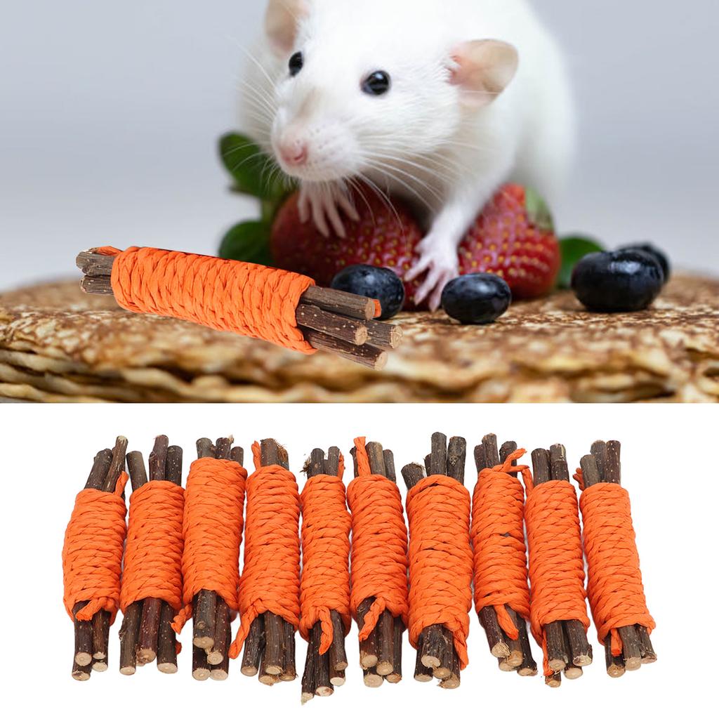 10Pcs Hamster Chew Sticks   Branches and Paper Rope Woven Wooden Hamster Bite Toys for   Hamster Chinchilla