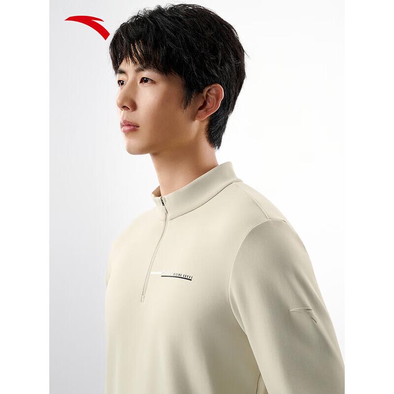Anta CHN Series Men's National Team Air Muffin Half-Zip Fleece Long Sleeve T-Shirt