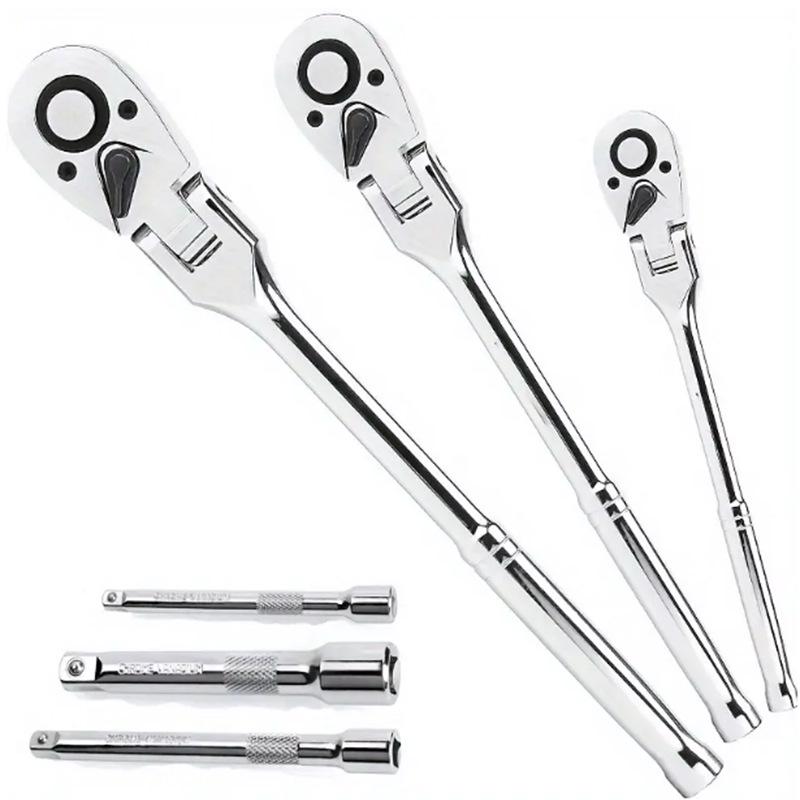 6-Piece Flexible Ratchet Wrench Set, 180-Degree Adjustable