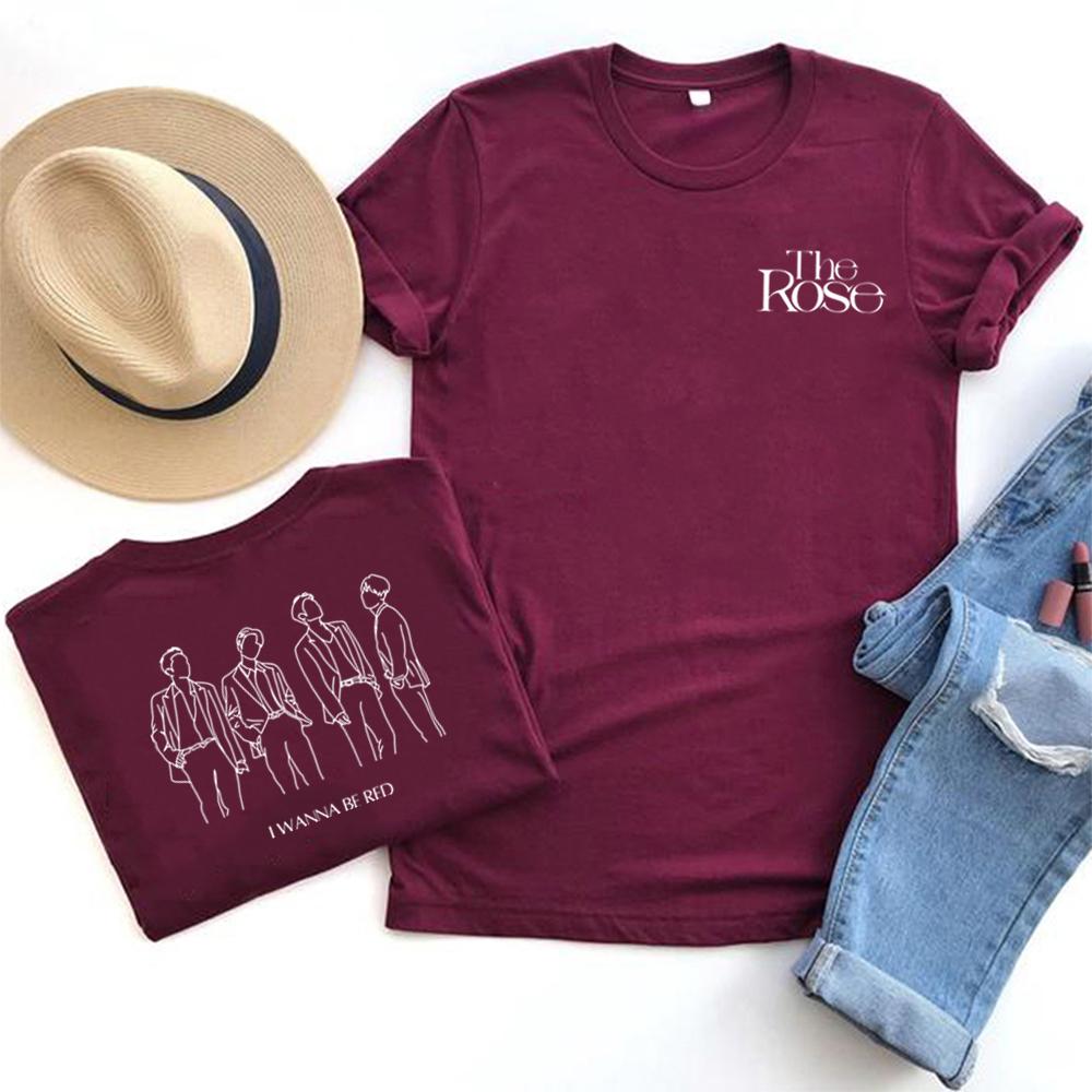 The Rose Back To Me Skjorte Kpop T-skjorter The Rose Kpop T-skjorte K-Rock T-skjorter Casual Topper Unisex Y2k Topp