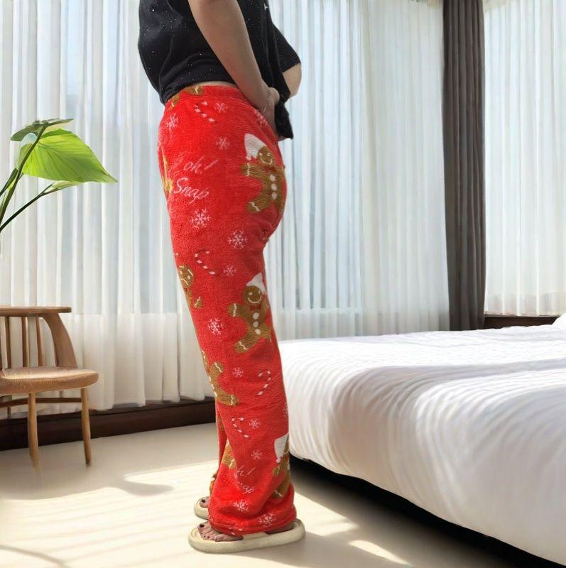 Halloween Women's Fleece-Lined Flannel Pajama Pants for Autumn/Winter – Warm & Casual