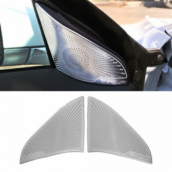For Tesla Model 3 2017-2023 Silver Steel A Pillar Triangle Speaker Frame Trim