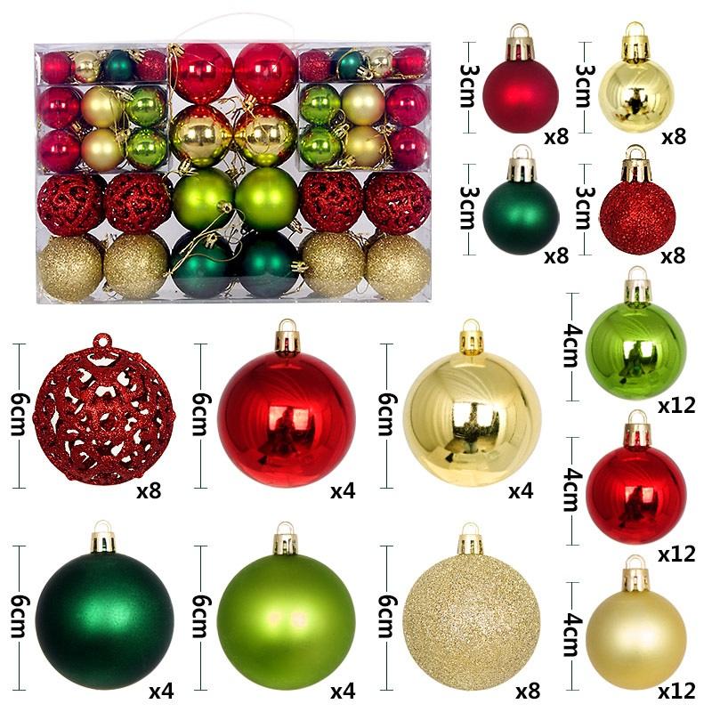 100Pcs Christmas Ball Ornaments Tree Decorative Shatterproof Decorations Hanging Xmas for Anniversary Wedding Party Holiday