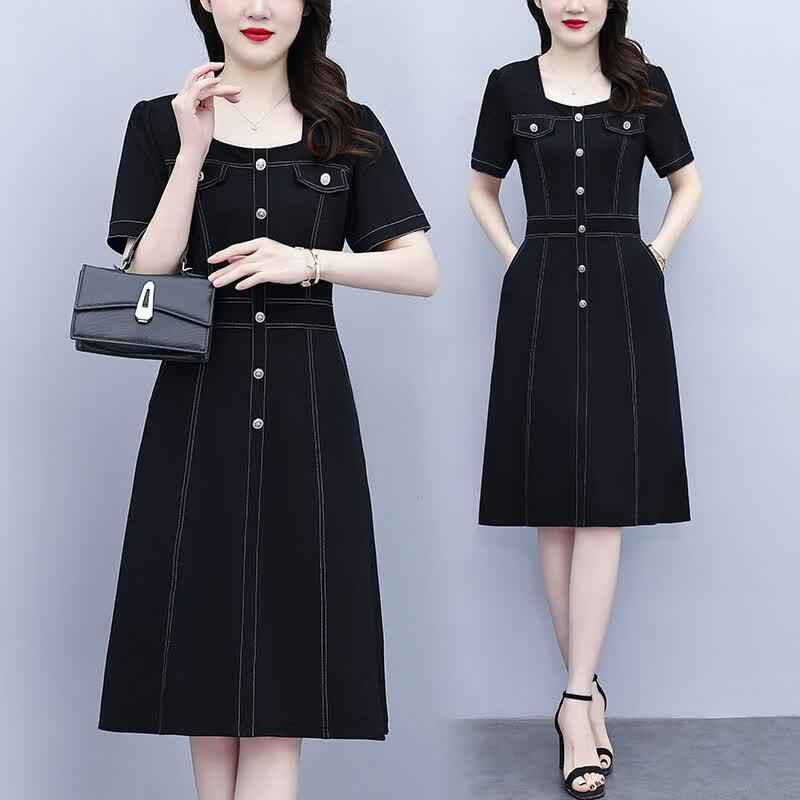 La Chapelle Plus Size Slimming Little Black Dress