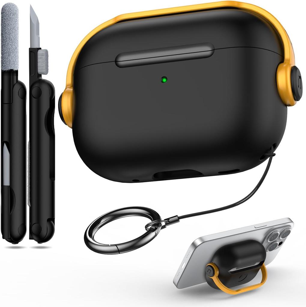 For AirPods Pro 3 Earphone Case with Secure Lock Music Headset Design Full Protective Cover for AirPods Pro 3 with Cleaning Kit