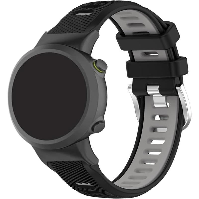 Silicone Strap for Garmin Swim 2 Watch Band for Garmin Forerunner 45 45s Replace Band Bracelet Two Tone Belt, Metal Connectors