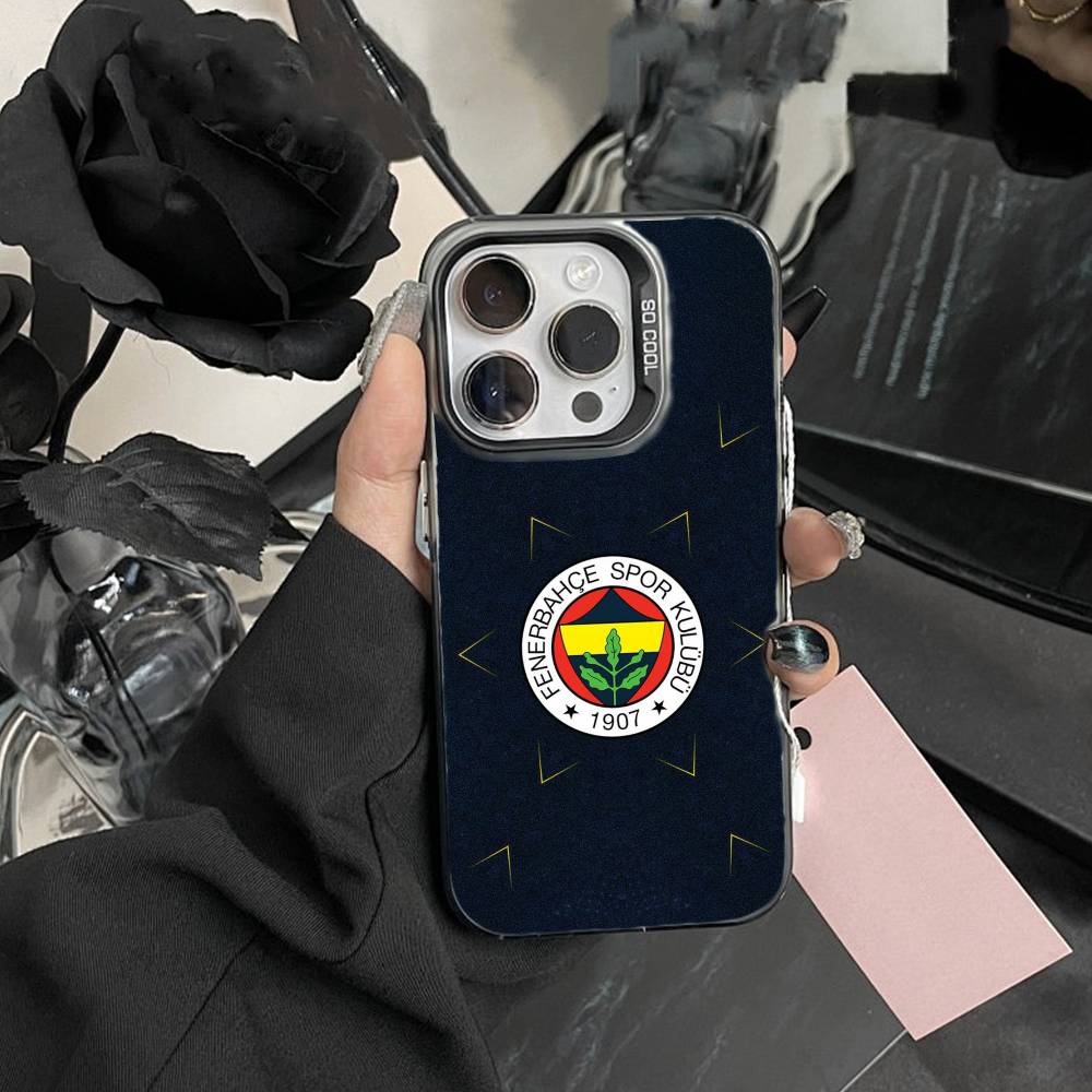 Cool O-Turkey Fenerbahce-s Pattern Phone Case For iPhone17, 16,15,14,13,12 Pro Max Black Candy Matte Shockproof Cover