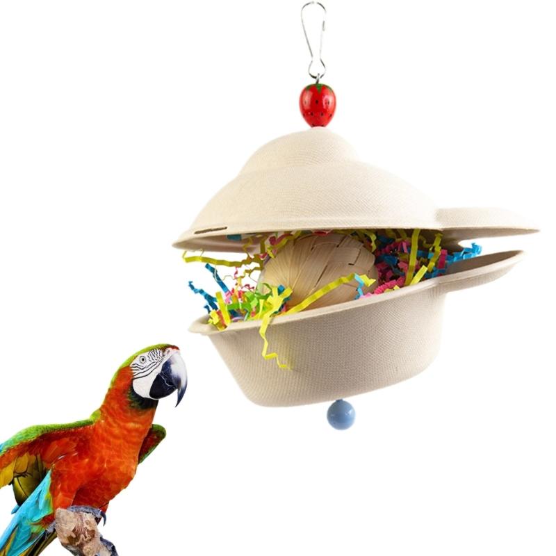 Parrot Chewing Toy Paper/ Rattan Parrots Beak Grinding Toy Bites Resistant Cockatiels Parakeets Hangings Bird Molar Toy