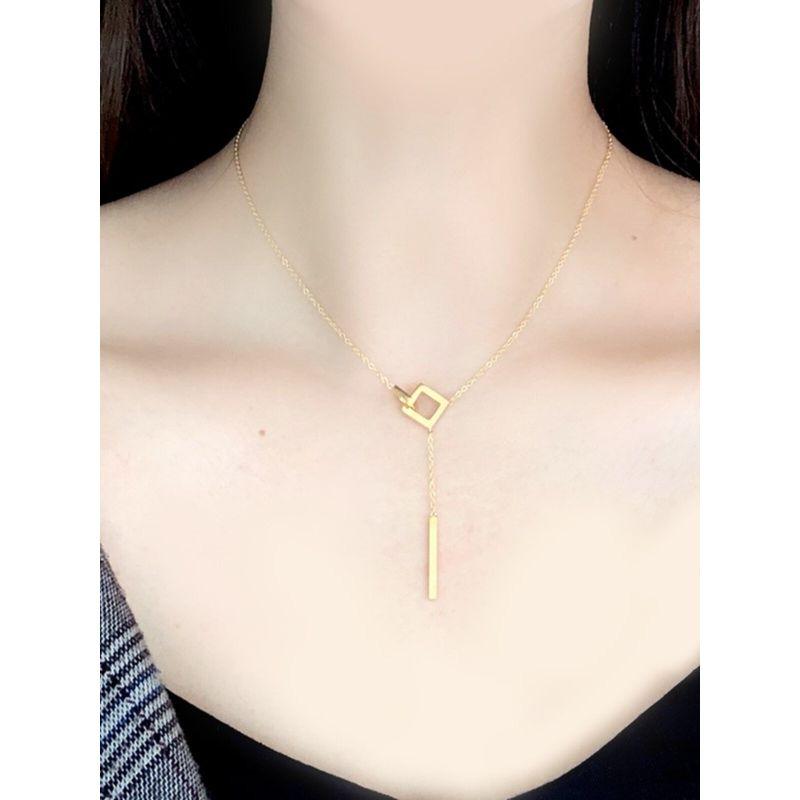 Steel Accessible Luxury Fashion New European and American Style Necklace Female Korean Simple Ins Fashion Stylish Versatile Mori Tassel Clavicle Chain
