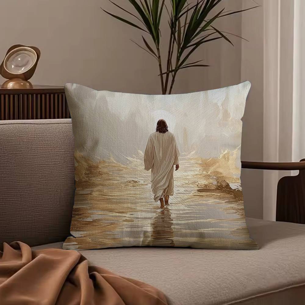 Anime J-Jesus Pillow Case Anti-dustmite Pillowcase Invisible zipper silky short plush Sofa cushion cover
