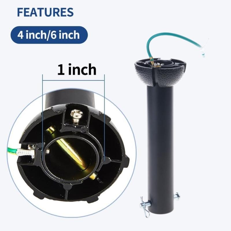 Prodlužovací tyče pro stropní ventilátor 26,5x150cm Kovová tyč pro zavěšení Univerzální kompatibilita Pevné pro domácnost