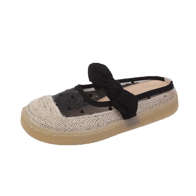 Mesh slippers women's outer wear New Year's new autumn versatile fashion breathable bag head half drag thick bottom fisherman sandals