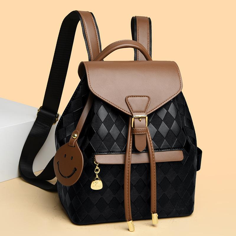 

Women Backpack Soft Pu Leather Black Casual Multifunctional College Bag Capacity Shoulder Bag Travel Handle Bag кофейный