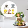 5 Pieces Animals Cake Toppers Sculpture Miniatures Statue Figures for Dining Room Auto