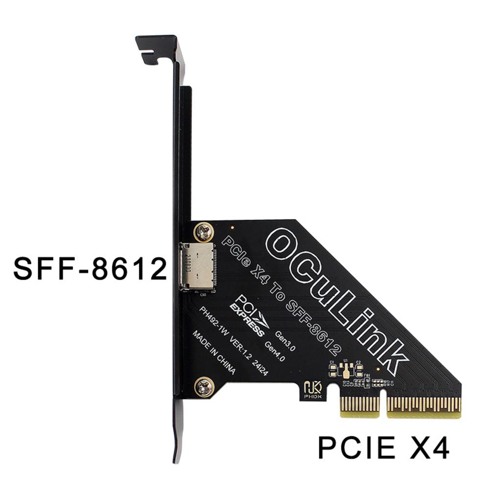 1 PC PCIe To SFF 8611&8612 Adapter Card PCIe 4.0X4/X1 To Oculink Adapter PCle4.0 PCIe X4/X1 SSD To U.2 OCUlink SFF-8612 Adapter