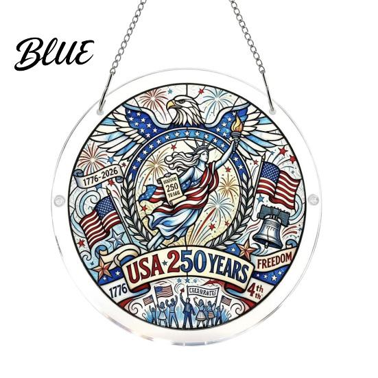 Decorative Sun Catcher For Home 4th of July Acrylic Puzzle Suncatcher Patriotic Window Hanging Ornament 250th Anniversary Decoration America Jigsaw