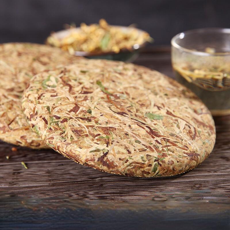 Premium Honeysuckle Tea Cake 200g Hand Pressed Blooming Flower Tea