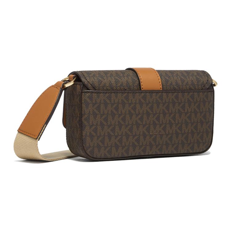 New MICHAEL KORS Artificial Leather Envelope Bag, Shoulder Bag Women's Dark Brown & Acorn Brown 32S3GGRC0B-252